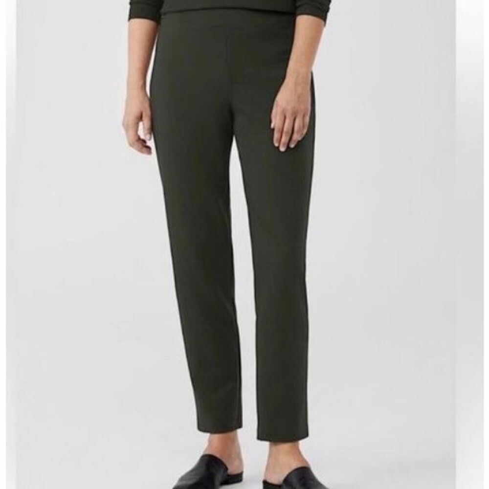 Eileen Fisher $198 Woodland Green Stretch Ponte Tapered Pants 2X Pull On NEW